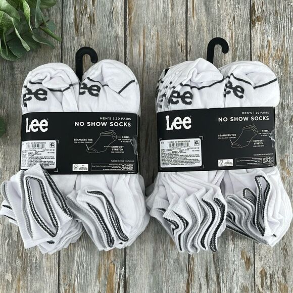 Men’s Lee Originals No Show Socks, Breathable Heel Socks 2, 20-Packs Size 6-12 - Picture 3 of 10